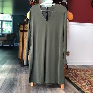 Kenneth Cole Green Grove Long-sleeve Dress